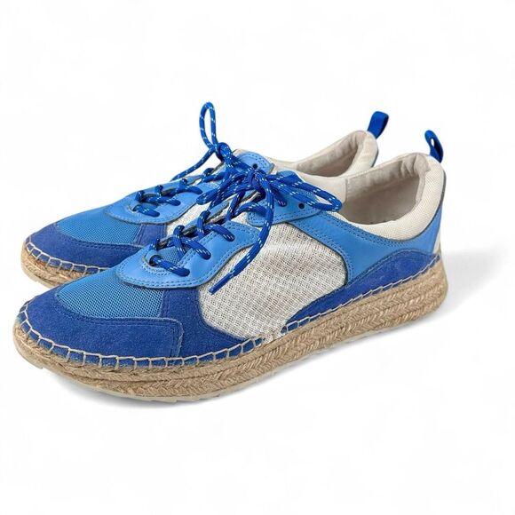 Marc Fisher Shoes - Marc Fisher Janette Espadrille Sneaker Shoes Blue Leather Canvas Women's Size 11
